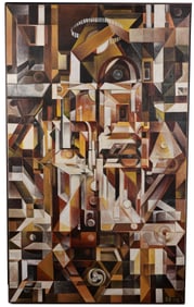 Maximiliano Raimundo, Large 1976 Cubist Painting