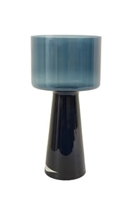 Mid Century Blue Glass Vase
