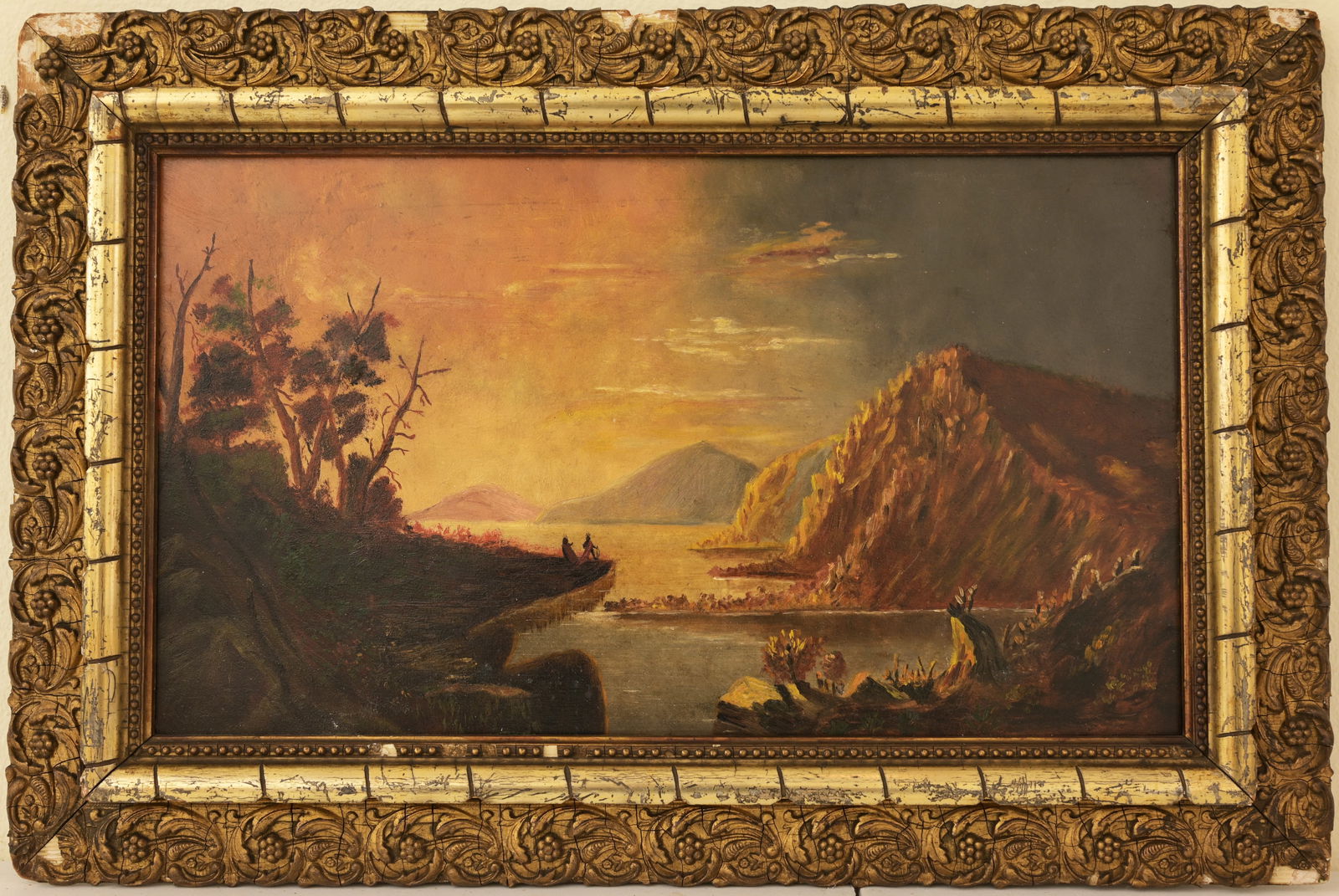 American School, 19th C. Coast w/ Figures (1 of 3)