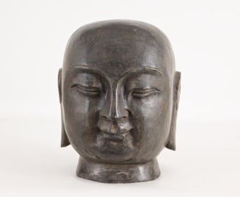 Carved Stone Chinese Buddha Head