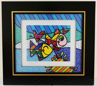 Romero Britto - "Happy Journey" 3D Mixed Media