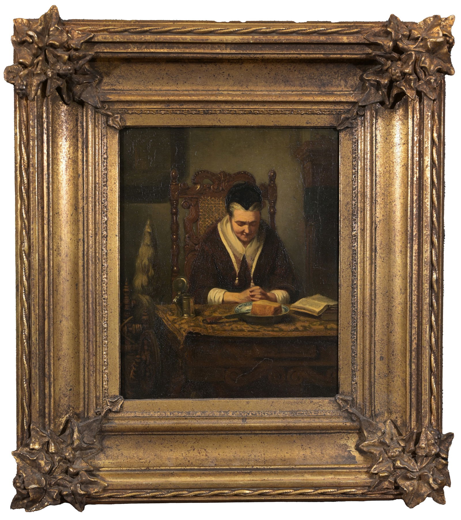 Anna Immerzeel (1817 - 1883) "A Quiet Moment": Anna Immerzeel (1817 - 1883) "A Quiet Moment" Oil on Panel. Signed lower right. Provenance: - Christie's Amsterdam 9 Mar 2010 Lot 109 Sight Size: 11 x 9.5 in. Overall Framed Size: 19 x 17 in.