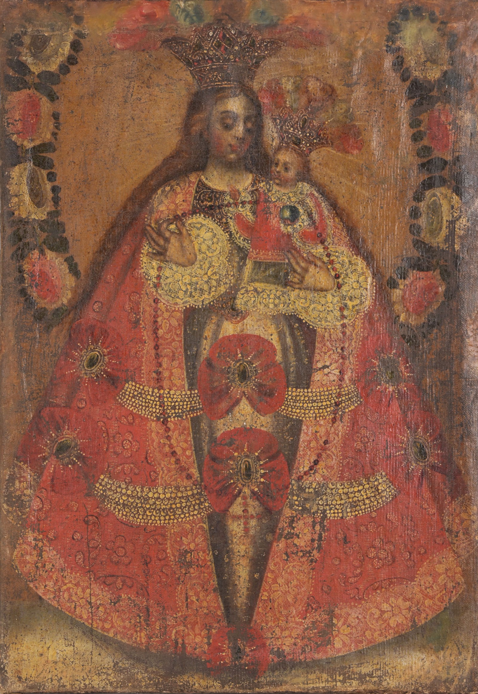 16th Century Spanish School, Madonna and Child: 16th Century Spanish School, Madonna and Child. Oil on canvas. Appears to be unsigned. Size: 23 x 16 in. Unframed.