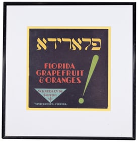 Original Florida Grapefruit and Oranges Label