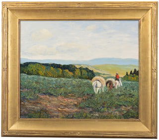 European School, Impressionist Landscape w/Figure