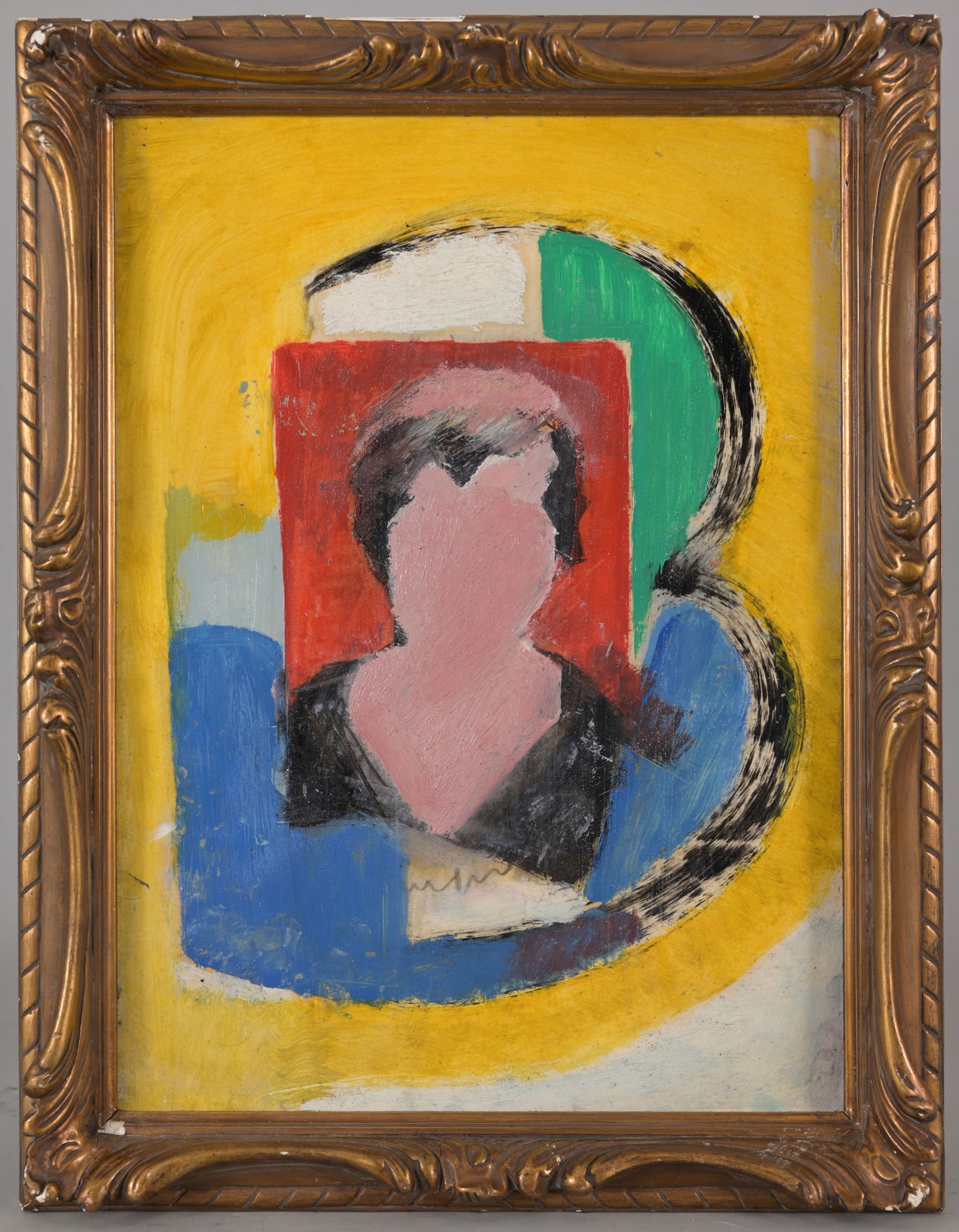 20th C. Abstract Painting: 20th C. Abstract Painting Oil on Board. Appears to be unsigned. Sight Size: 14.5 x 10.5 in. Overall Framed Size: 17.5 x 13.5 in.