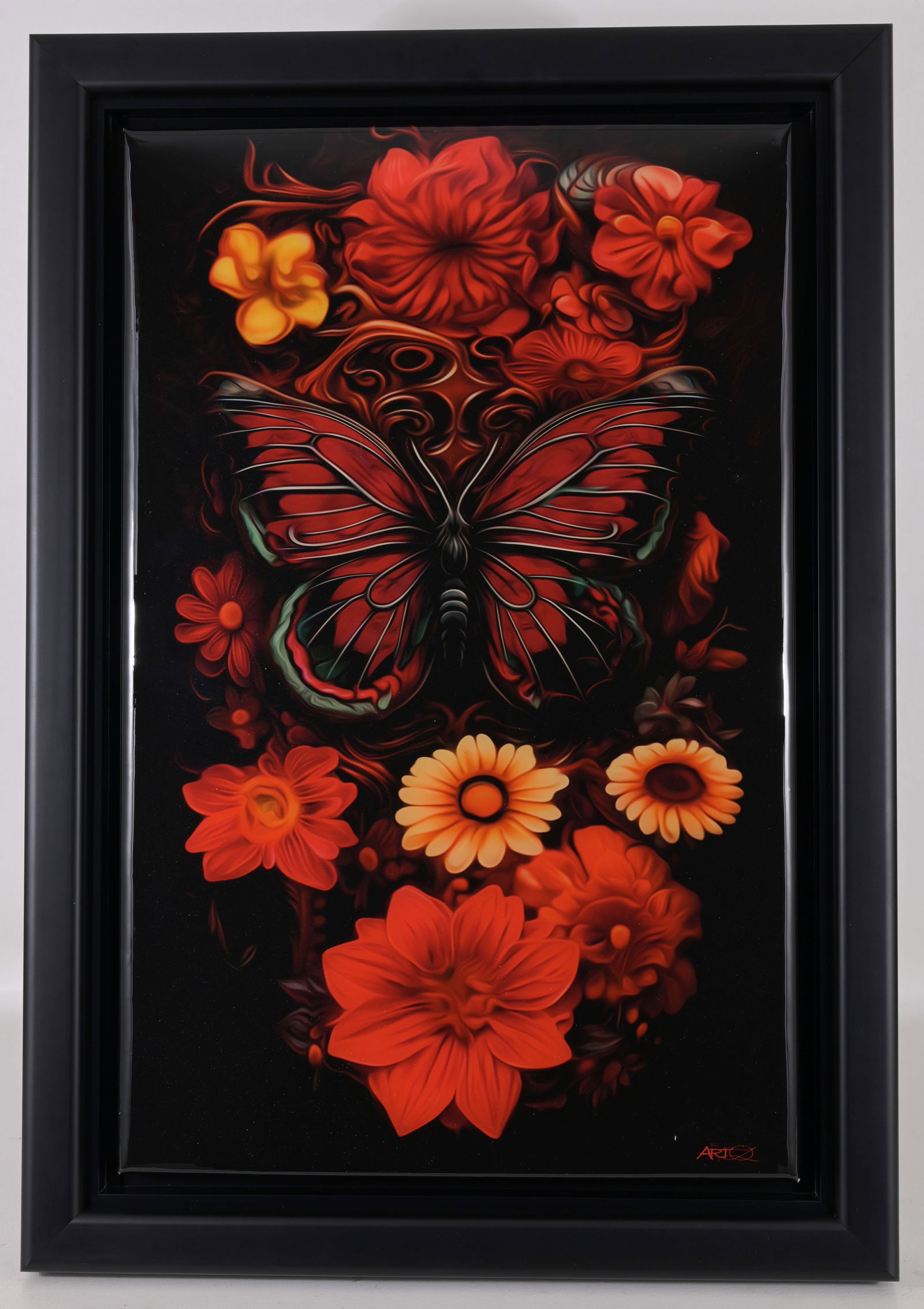 Oz - "Butterfly Story" - 2023 Mixed Media: Oz - The Art of OZ "Butterfly Story" - 2023 Mixed Media painting on Canvas encased in resin. Signed lower right. Comes with Park West COA and Appraisal. Sight Size: 25 x 15 in. Overall Framed Size: 30