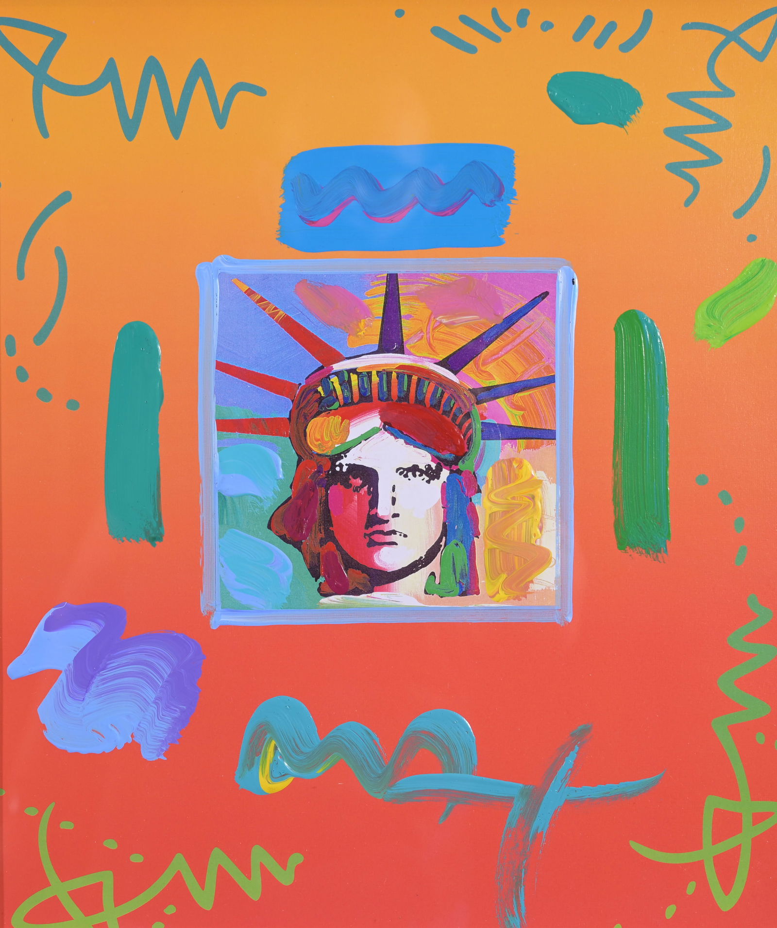 Peter Max - "Liberty Head II Collage" Mixed Media (1 of 4)
