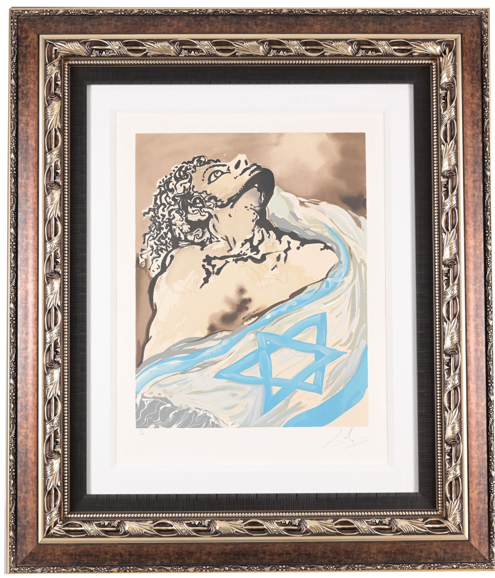 Salvador Dali - "Aliyah" Color Lithograph: Salvador Dali (Spanish,1904 - 1989) "Aliyah" - Plate 1 Color Lithograph. Pencil signed and numbered (106/250) lower margin. From The Rebirth of Israel Suite, published 1968, Shorewood Press, New York.