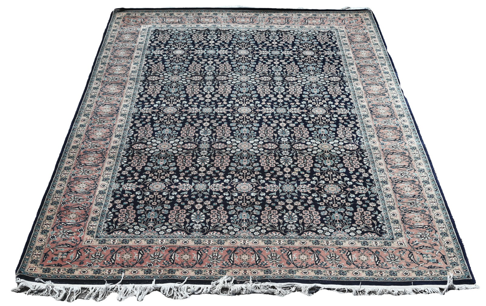 Blue Kashmir Keshan Rug - 6' x 9': Blue Kashmir Keshan Rug Size: 6' x 9' (72 x 108 in.)