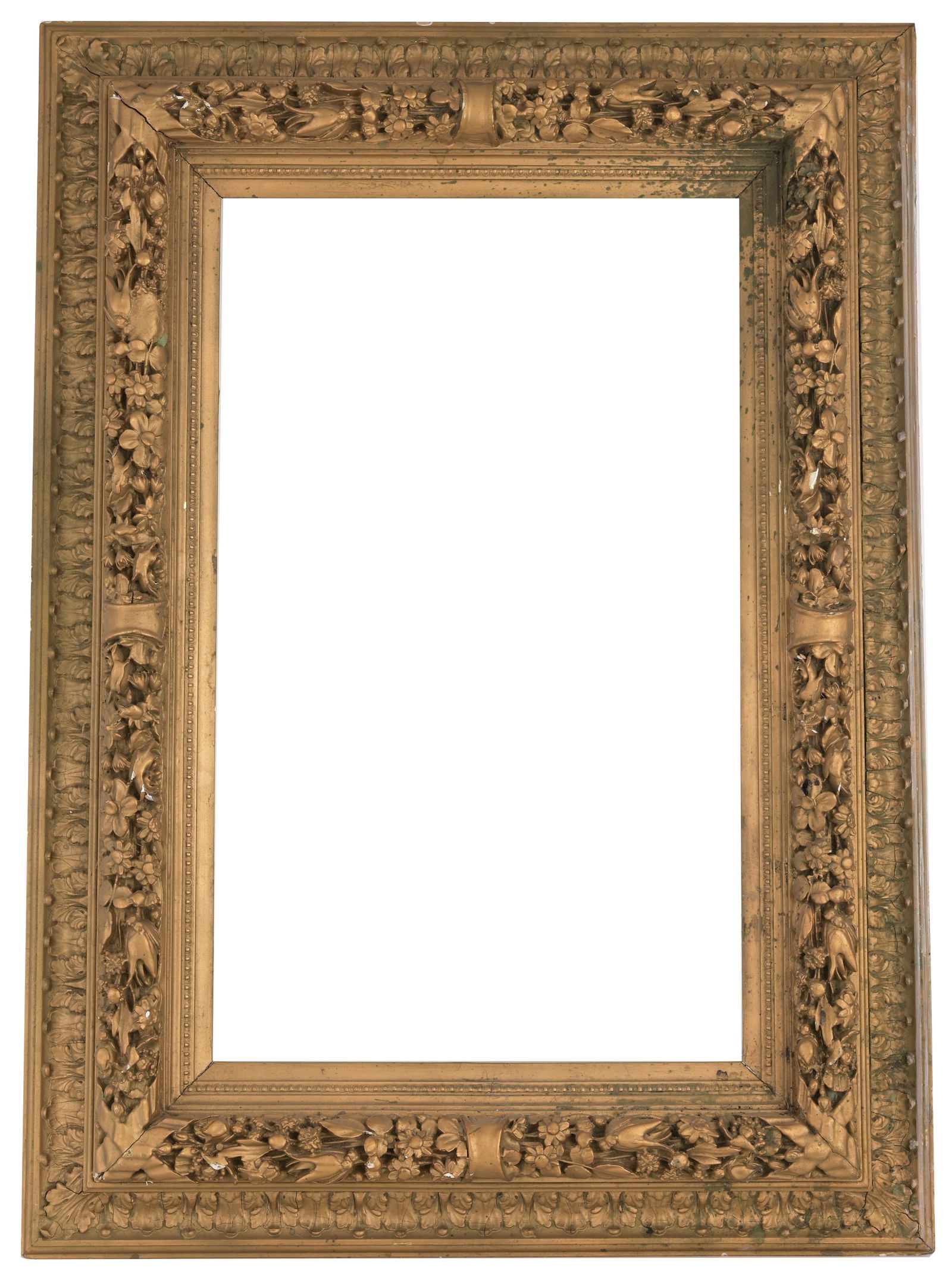 19th C. European School Exhibition Frame: 19th C. European School Exhibition Frame. Gilt Compostion/Wood frame. Rabbet size: 27.25 x 17 in. Overall Framed Size: 37.5 x 27 in.