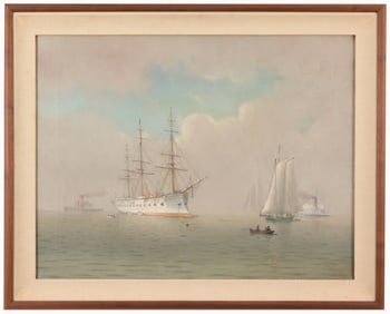 19th C. Painting of French Icebreaker