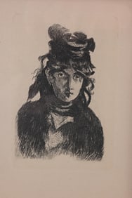Edouard Manet "Portrait of Berthe Morisot" Etching