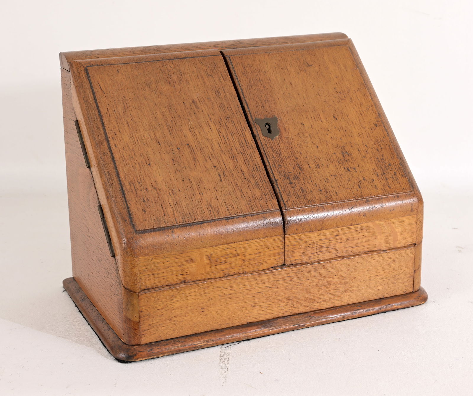 Antique Wooden Letter Box: Antique Wooden Letter Box. Missing key. Dimensions: 9.5 x 12 x 7.5 in.