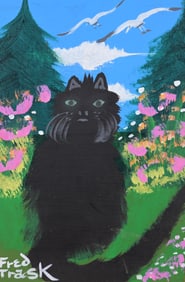 Fred Trask (b. 1946) "Black Kitten"