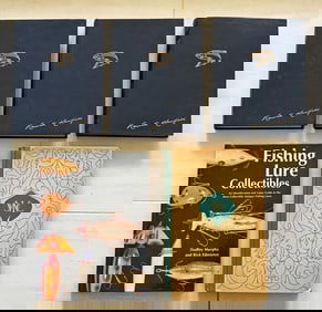 group of 5 books on fishing