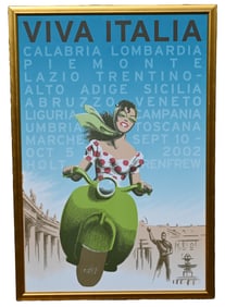 Vintage Viva Italia Travel Poster
