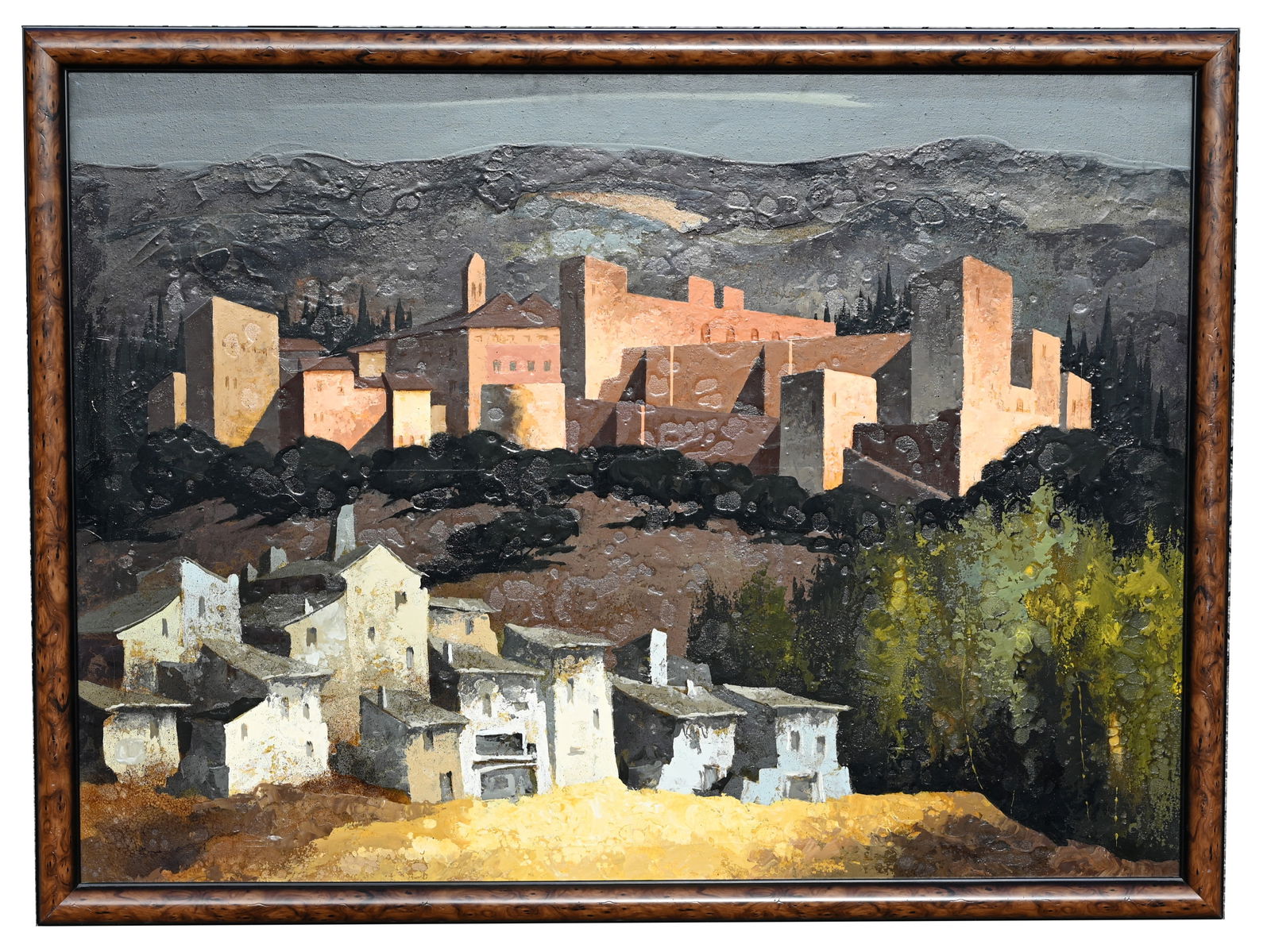 Andres Escartin (Spain, B. 1938): Andres Escartin (Spain, B. 1938) Spanish Country Side Oil on Canvas. Sight Size: 28 x 39 in. Overall Framed Size: 32 x 42 in.