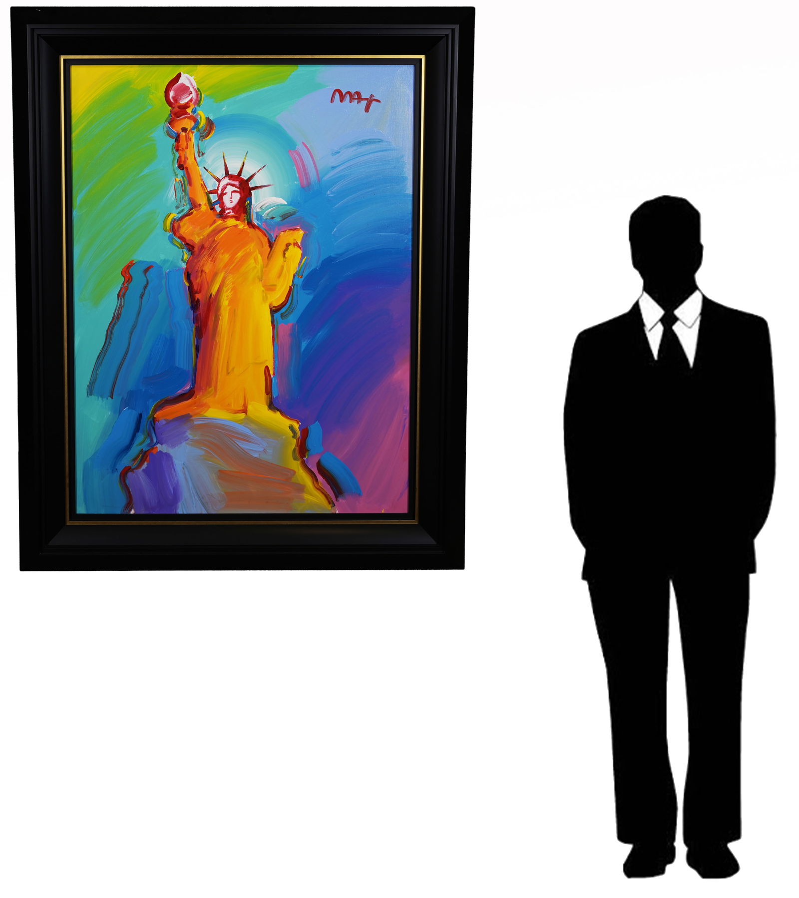 Peter Max - "Statue of Liberty" Large Acrylic: Peter Max (New York, Germany, B. 1937) Statue of Liberty Ver VIII #138 - 2017 Large original acrylic on canvas painting. Signed upper right. A unique work. Comes with Park West COA and Appraisal. Sigh