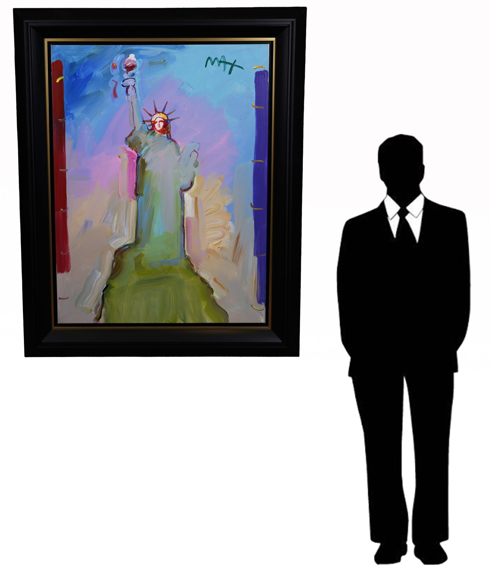 Peter Max - "Statue of Liberty" Large Original: Peter Max (New York, Germany, B. 1937) Statue of Liberty Ver VIII #43 - 2016 Large original Acrylic on Canvas painting. Signed upper right. Comes with Park West COA and Appraisal. Sight Size: 45 x 34