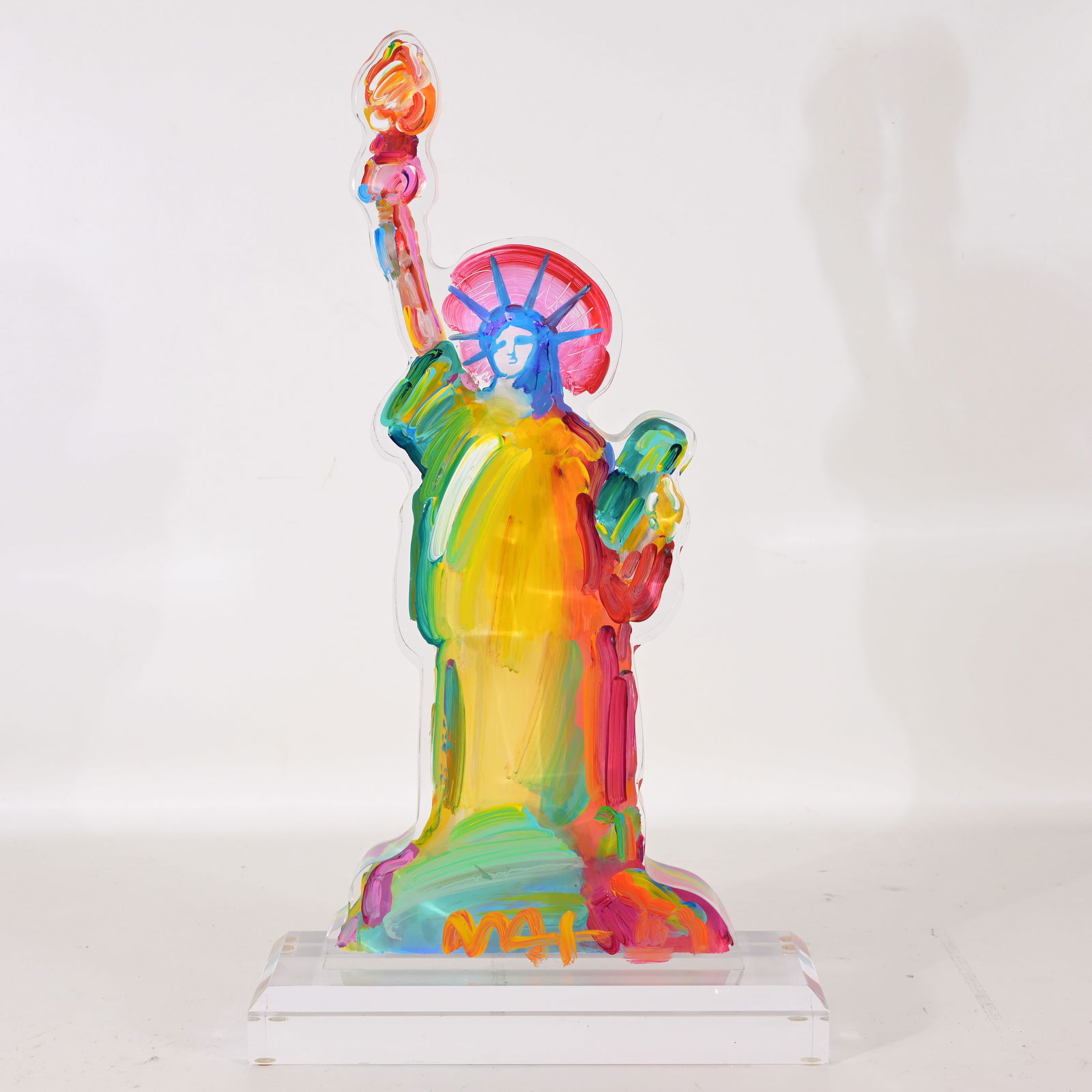 Peter Max - Statue of Liberty Ver I - Sculpture: Peter Max (New York, Germany, B. 1937) Statue of Liberty Ver I. #5 - 2015 Hand Painted acrylic sculpture. Signed lower center. Comes with Park West COA and Appraisal. Statue Dimensions: 22 x 10 1/8 x