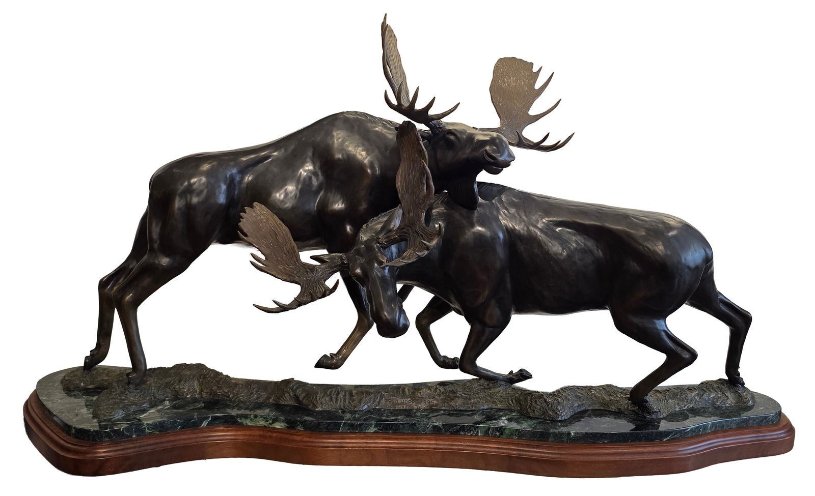Fred Hoppe - "North Woods Rivals" Large Bronze (1 of 8)