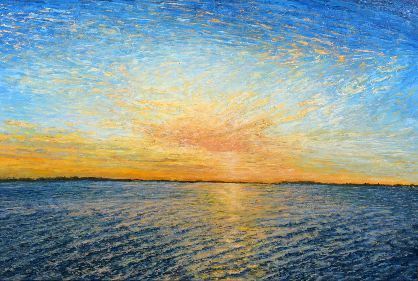 James Couper - "Radiant Sky, Florida Bay" 47 x 71: James Couper (American, b. 1937) "Radiant Sky, Florida Bay" - 2009 Oil on Canvas. Signed and dated lower right. Provenance: purchased from Allyn Gallup Galleries (2010) Size: 47 x 71 in.