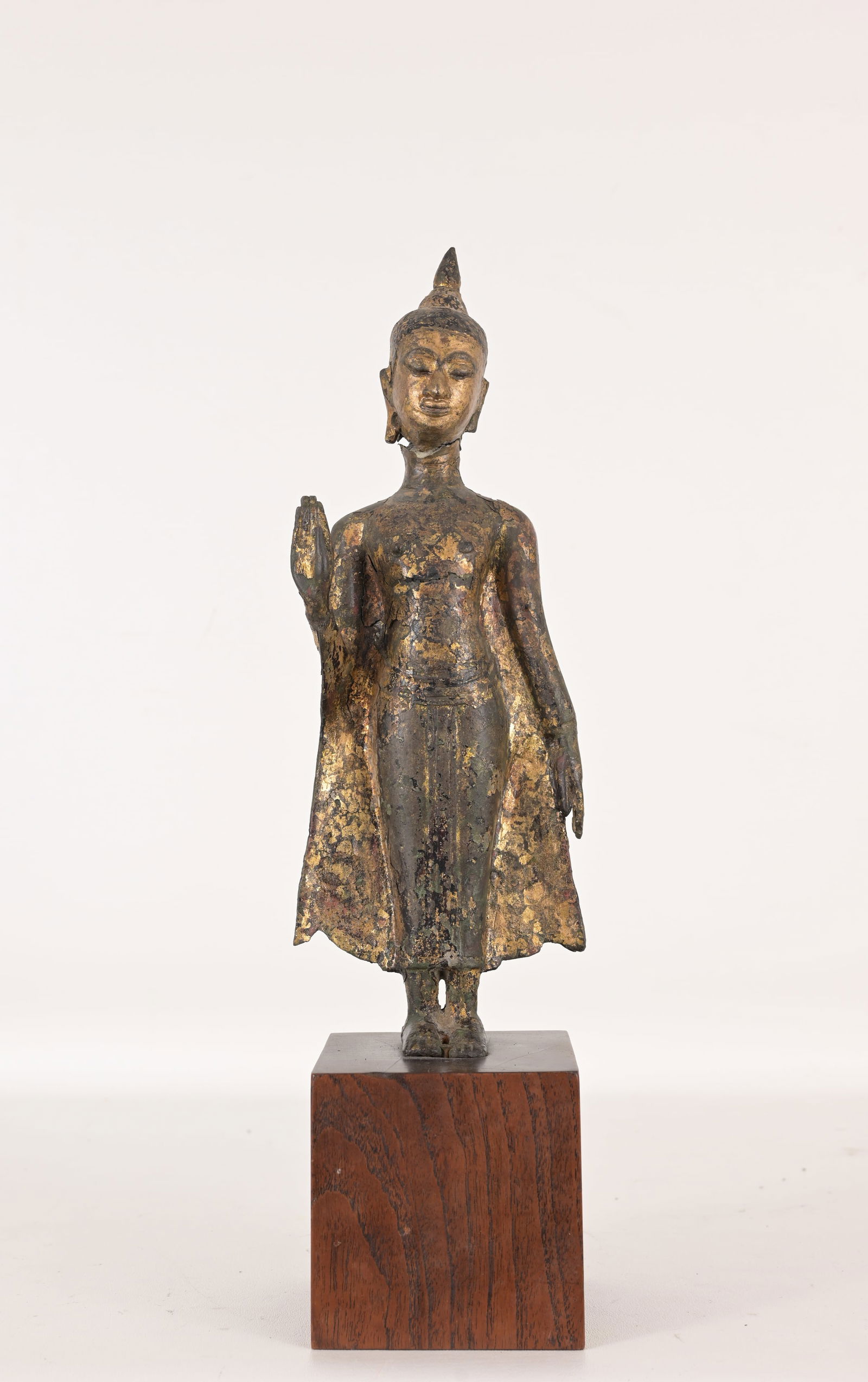 Early Antique Lacquer Gilt Bronze Figure (1 of 9)