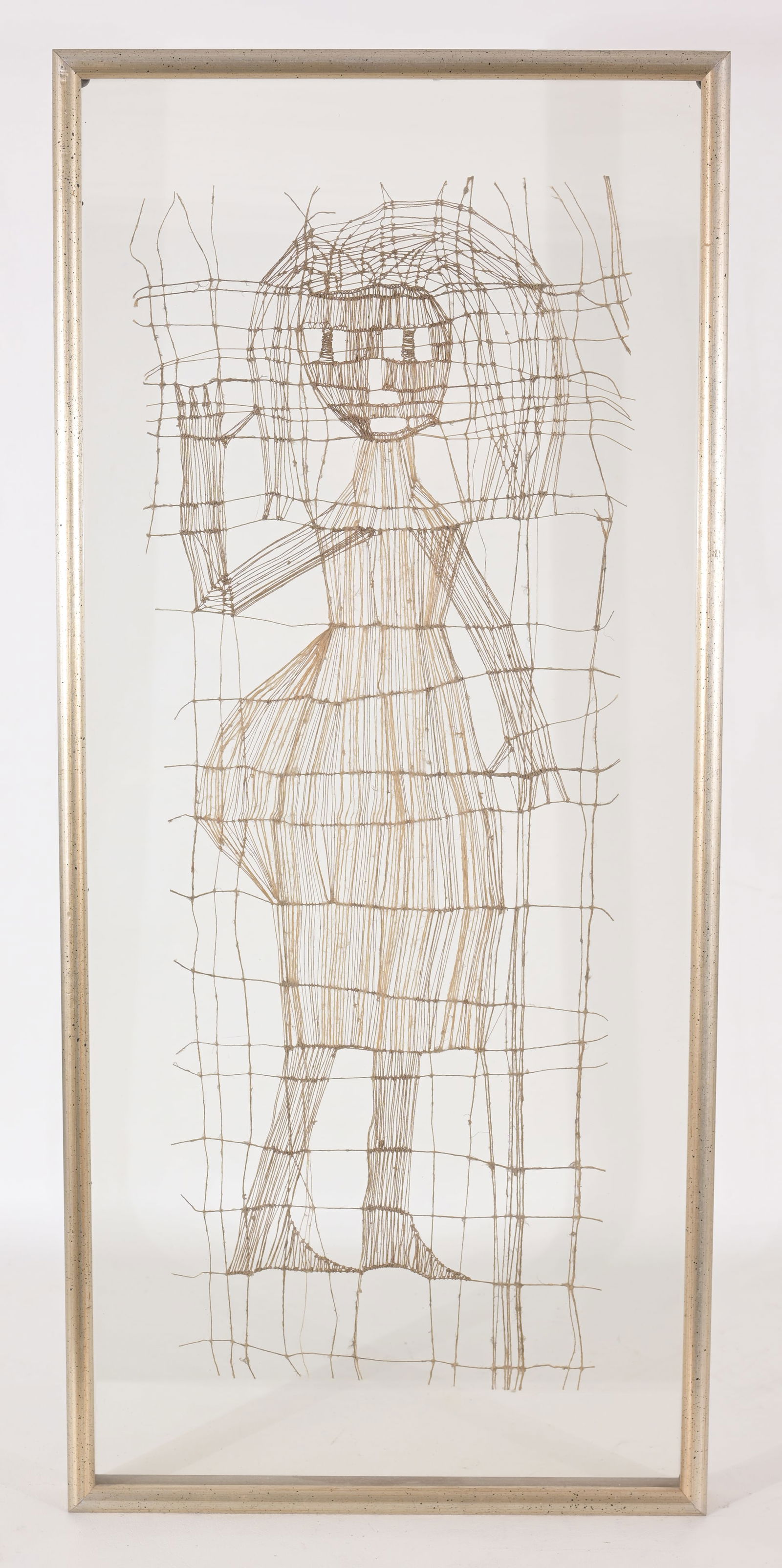 Luba Krejci (Czech Republic, 1925 - 2005): Luba Krejci (Czech Republic, 1925 - 2005) Linen, knotted, lattice construction. Provenance: gift from the artist to consignors mother, images of letter written to family in listing (original will be