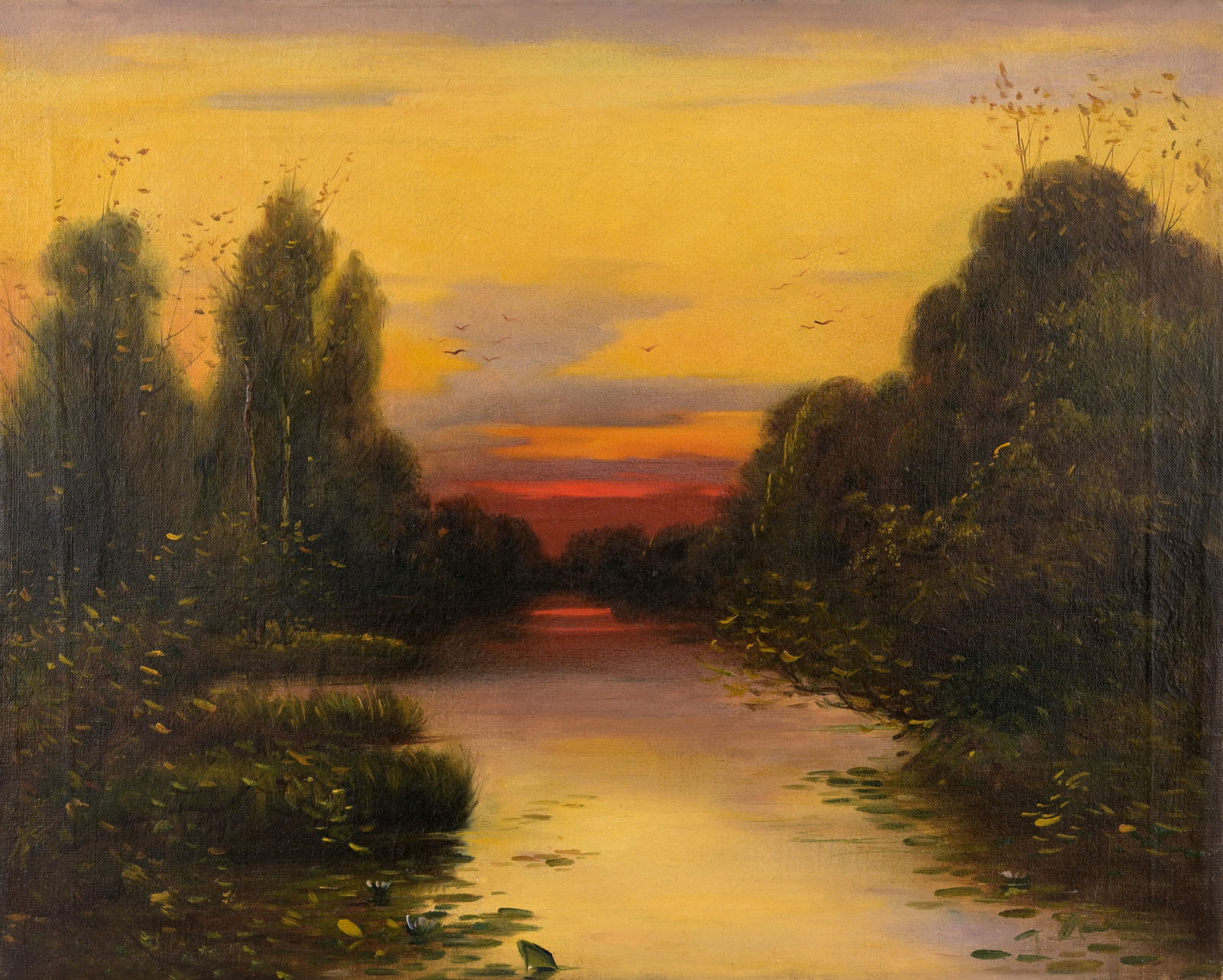 American School, 19th C. River Landscape Painting (1 of 6)