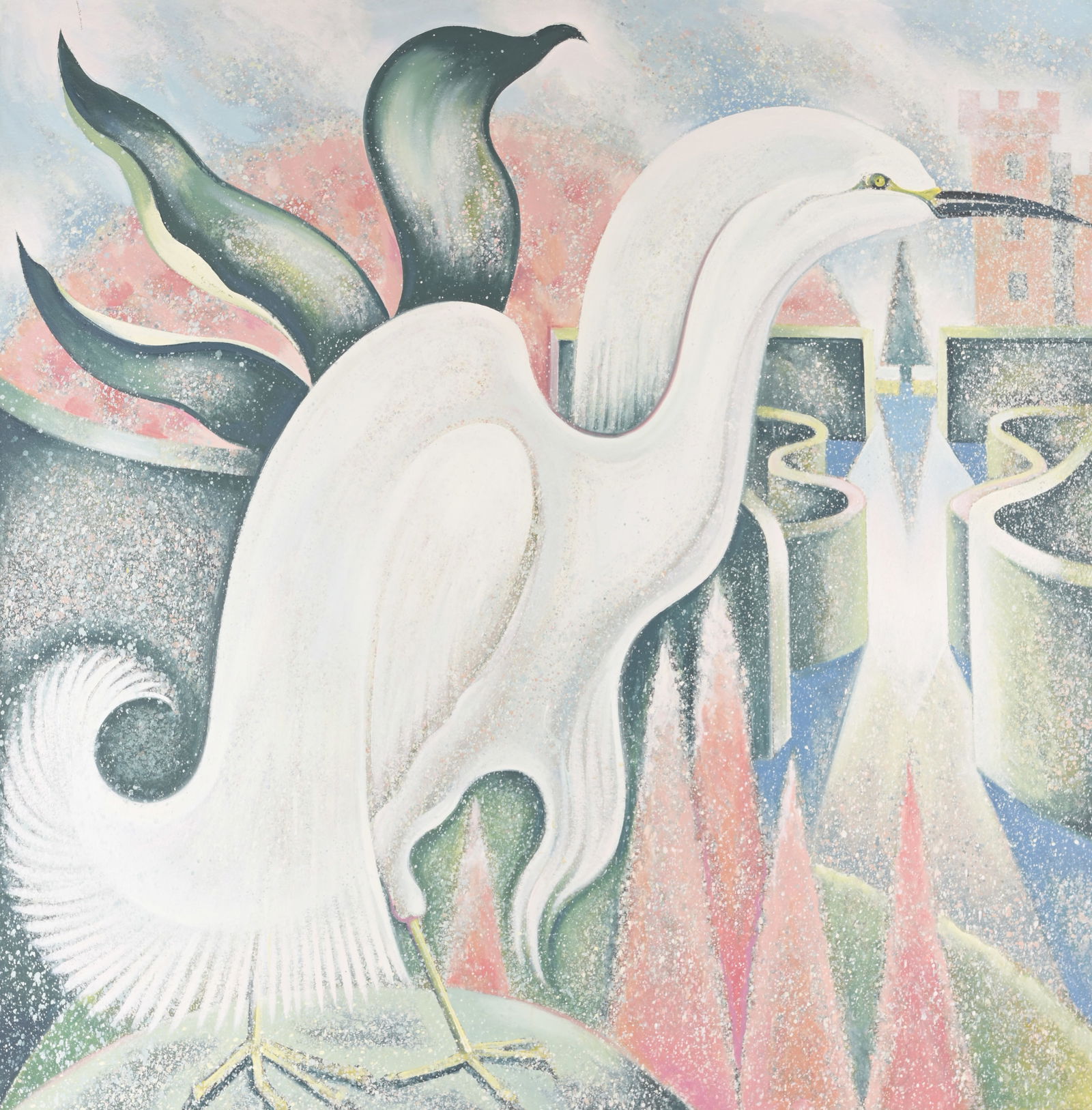 Lowell Nesbitt - "Story III" - 1986 Oil, 44 x 44: Lowell Nesbitt (American, 1933 - 1993) "Story III" - 1986 Oil on Canvas. Signed, titled, dated verso. Sotheby's labels verso. Sight Size: 44 x 44 in. Overall Framed Size: 45 x 45 in.