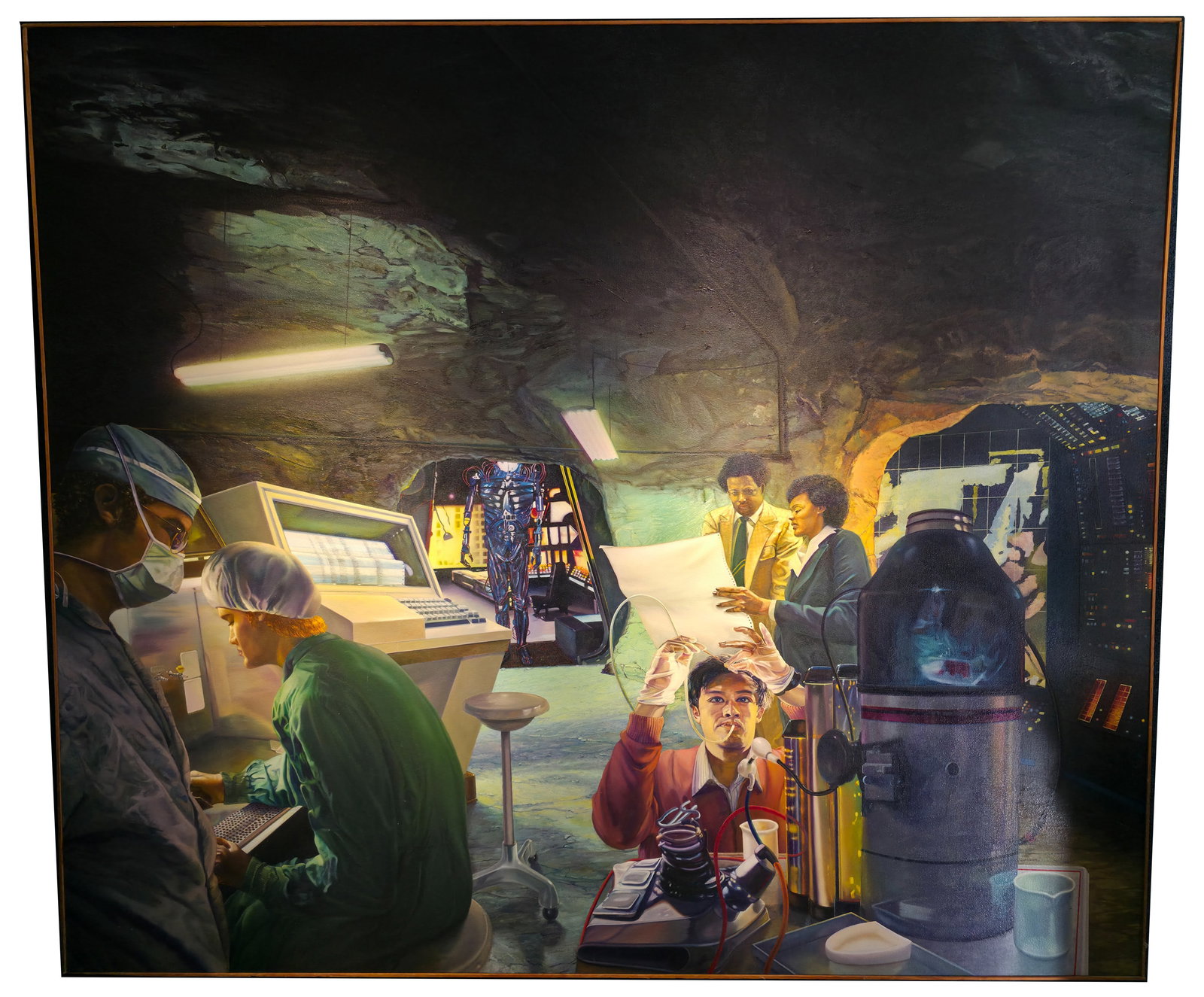 William Haney (1939-1992)"The Right Place" 72 x 84: William L. Haney (American, 1939 - 1992) "The Right Place" Oil on Canvas. Signed, titled, dated and inscribed verso. Purchased in 1980s from Capricorn Gallery in Bethesda, MD. Sight Size: 72 x 84 in. 