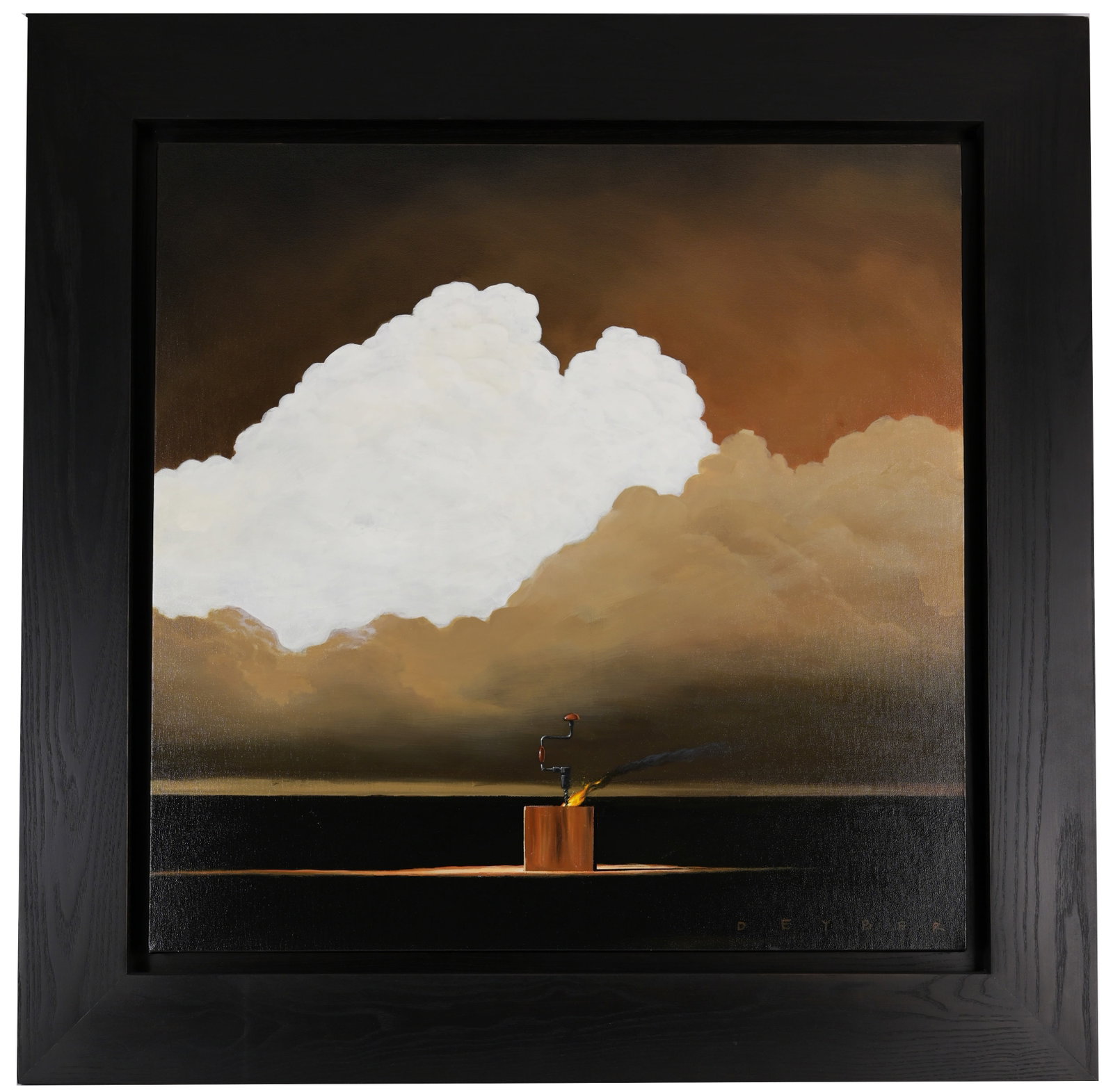 Robert Deyber - "Fire Drill": Robert Deyber (American, 1955 - 2021) "Fire Drill" Original Acrylic on Canvas Painting. Signed lower right. Martin Lawrence Gallery label verso. Sight Size: 29 x 29 in. Overall Framed Size: 39.5 x 39.