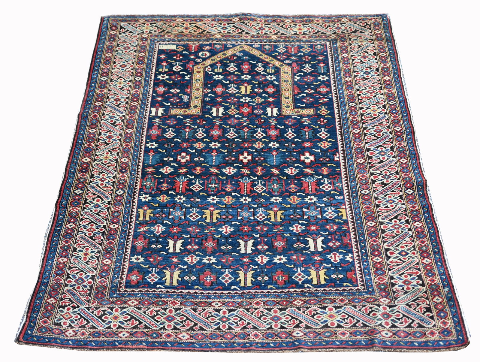 Antique Chi Chi Kazak Rug - 4'1" x 5'3": Antique Chi Chi Kazak Rug Size: 4'1" x 5'3"