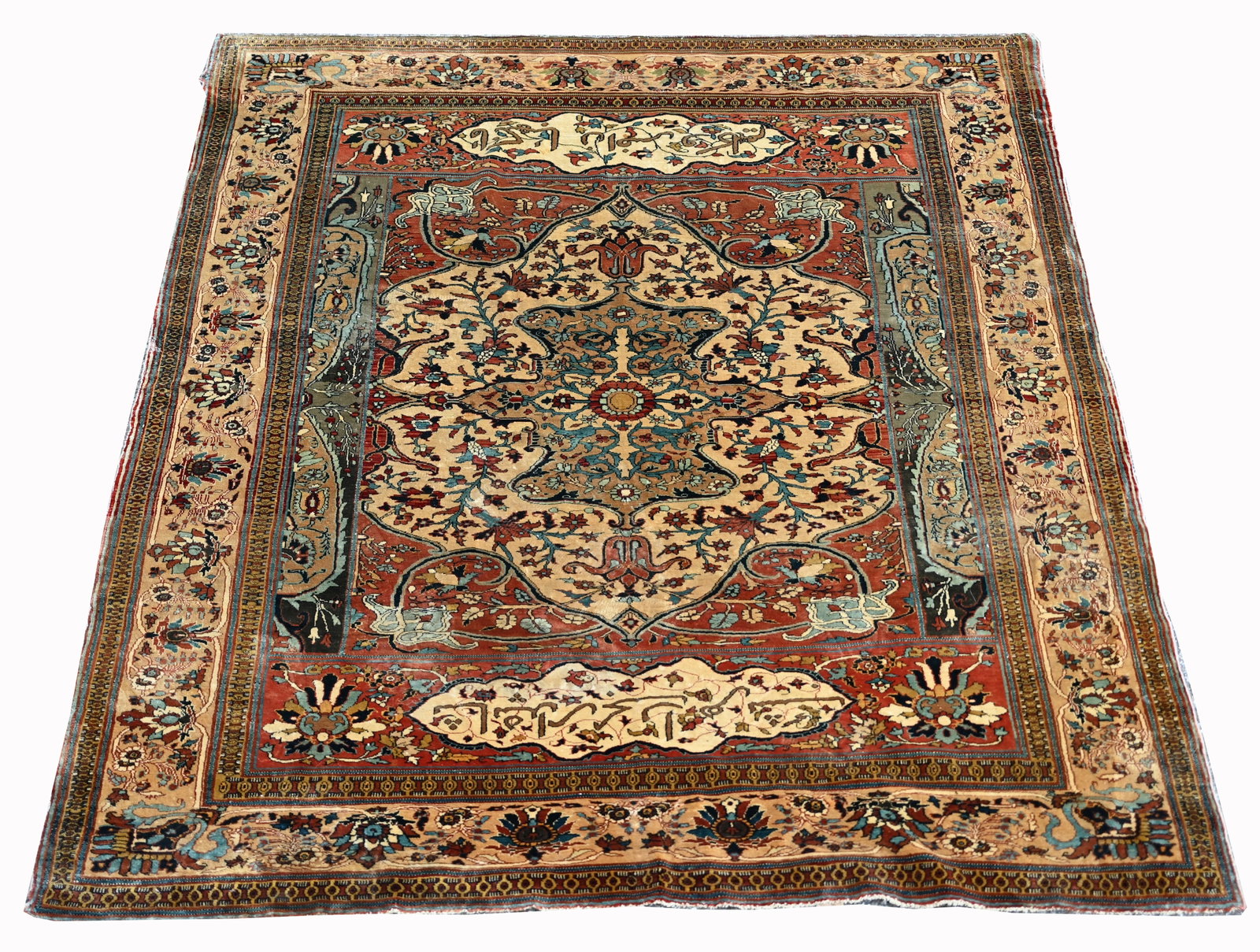 Antique Persian Silk Heriz Rug - 5'10" x 4'11" (1 of 13)