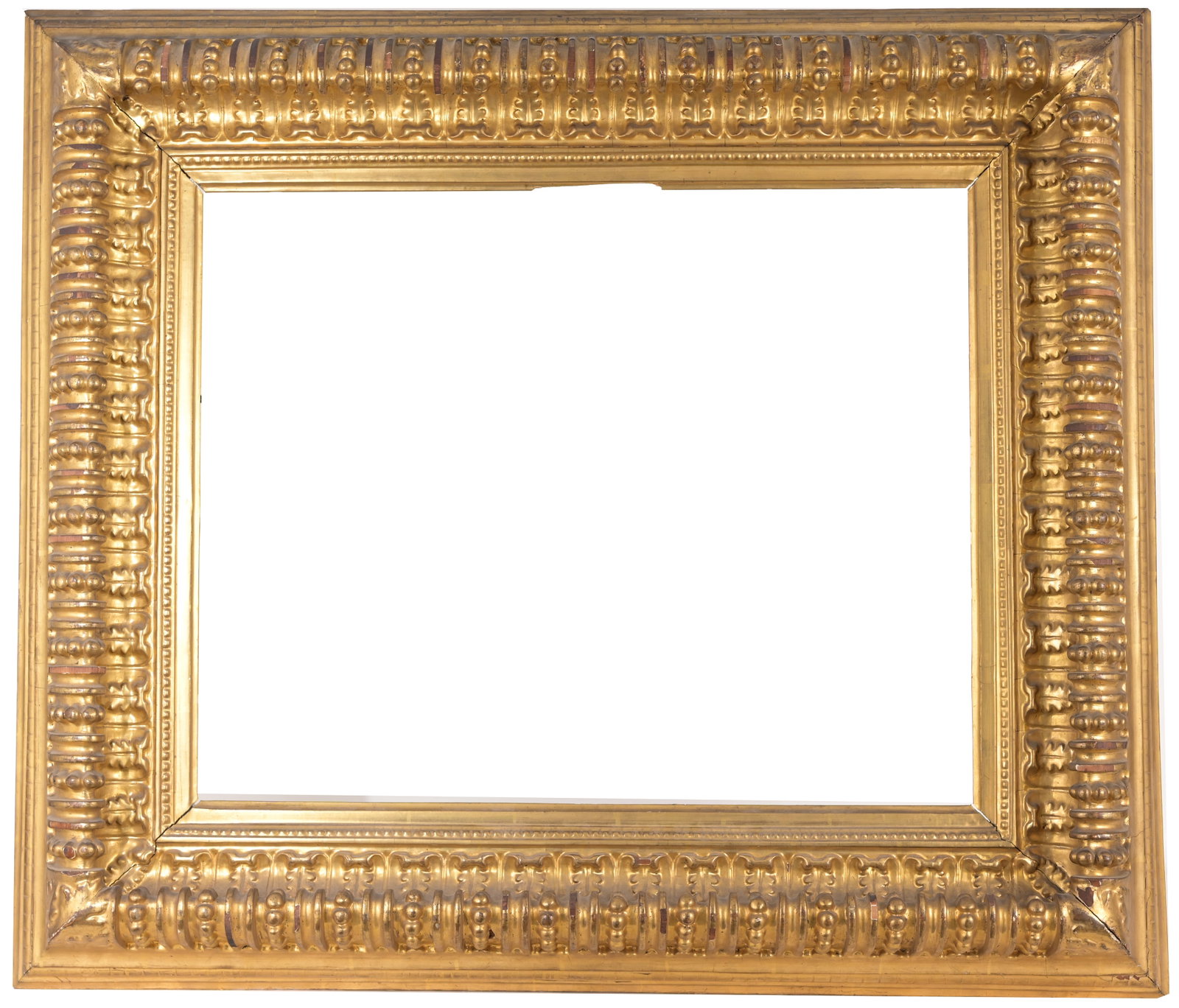 19th C. European School Frame: Exceptional 19th C. European School Gilt/Wood Frame Rabbet Size: 20.75 x 25 5/8 in. Sight Size: 20.25 x 25.25 in. Overall Framed Size: 31 x 36 x 4.75 in. Condition: some seperation to corner joints, o