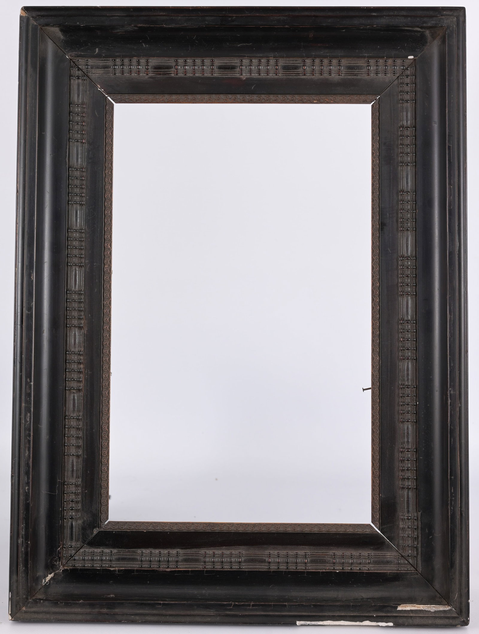 19th C. European School Ebonized Frame: 19th C. European School Ebonized Frame Rabbet Size: 16 x 10.25 in. Overall Frame Size: 21.5 x 16 in.
