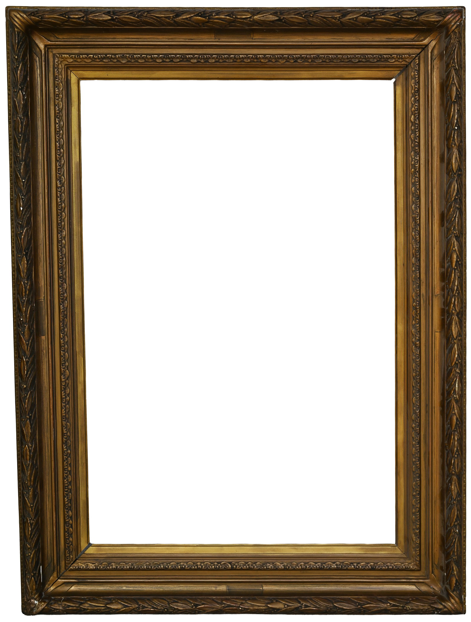 Antique Eruopean School Frame - 36 x 24 3/8 in.: Rabbet Size: 36 x 24 3/8 in. Sight Size: 34 7/8 x 23.25 in. Overall Frame Size: 45.5 x 33.75 x 3.25 in.