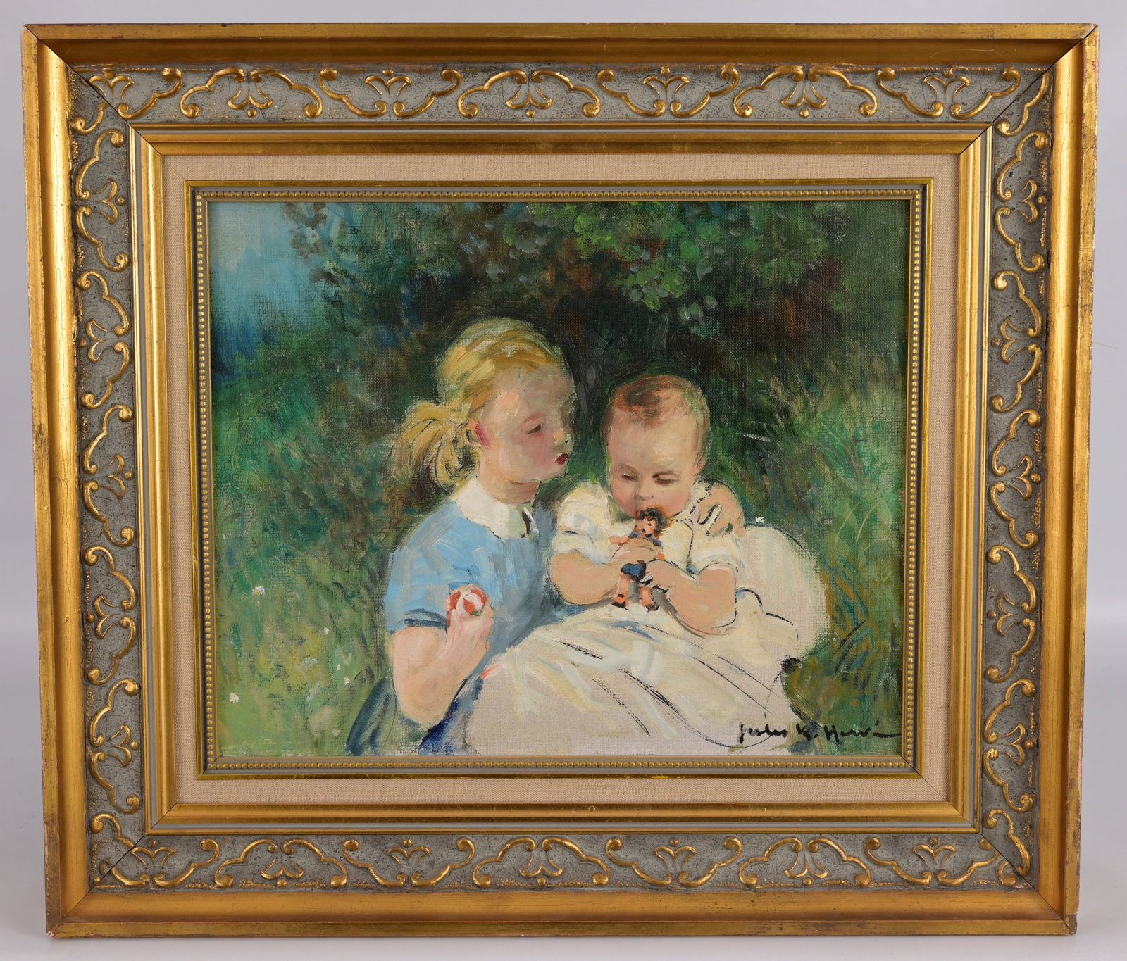 Jules-Rene Herve (France, 1887 - 1981): Jules-Rene Herve (France, 1887 - 1981) Oil on Canvas. Signed lower right. Sight Size: 13 x 16 in. Overall Framed Size: 20 x 23 x 2.5 in.