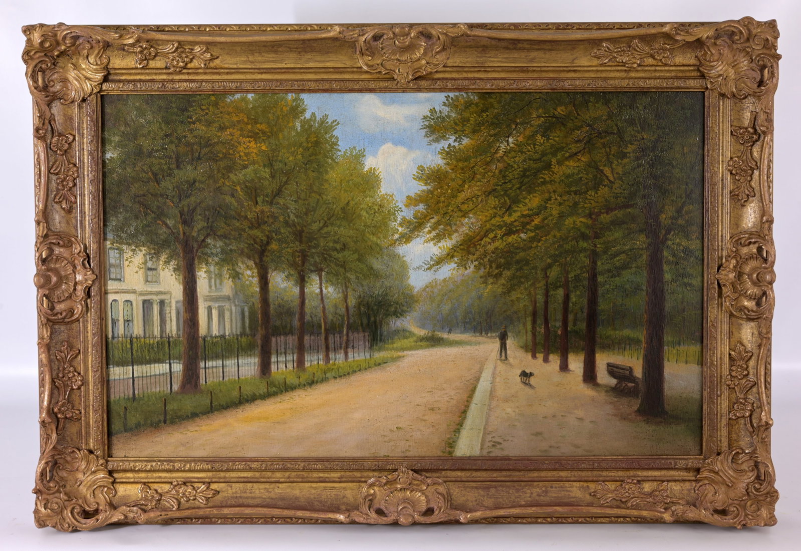 Etty Horton (British, 1882 - 1905): Etty Horton (British, 1882 - 1905) "Views of Victoria Park, London" Oil on Board. Signed lower left. Sight Size: 14.5 x 24 in. Overall Framed Size: 20 x 30 in.
