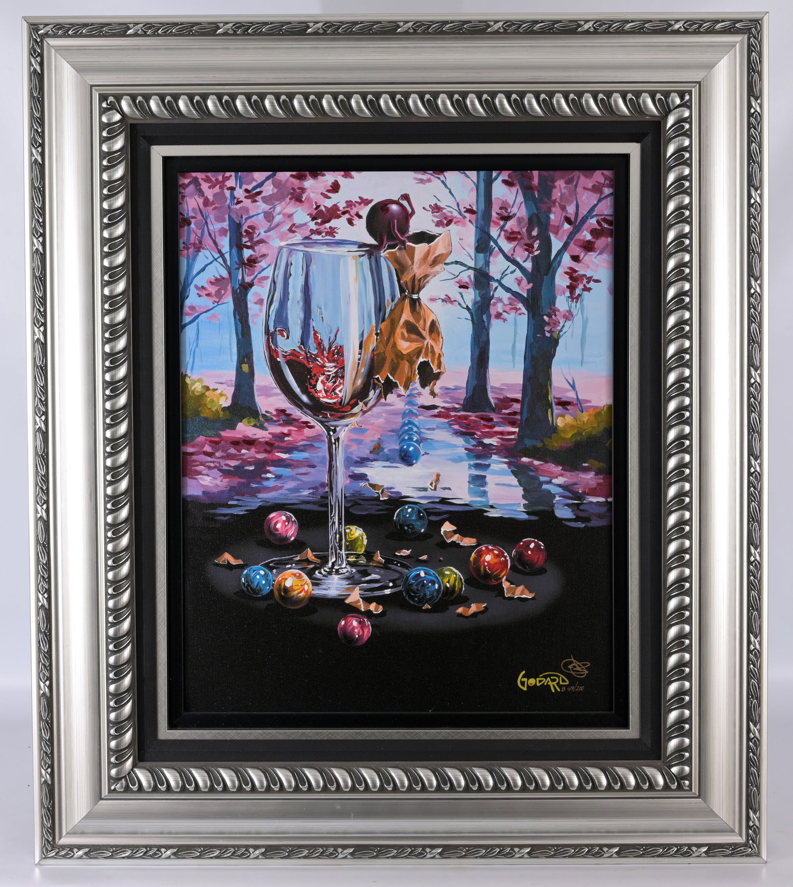 Michael Godard - "I Lost My Marbles": Michael Godard (American, B. 1960) "I Lost My Marbles" Giclee and Hand - Embellishment on Canvas. Hand Signed and numbered (B 49/200) lower right. Comes with Park West Appraisal and COA. Sight Size: 1
