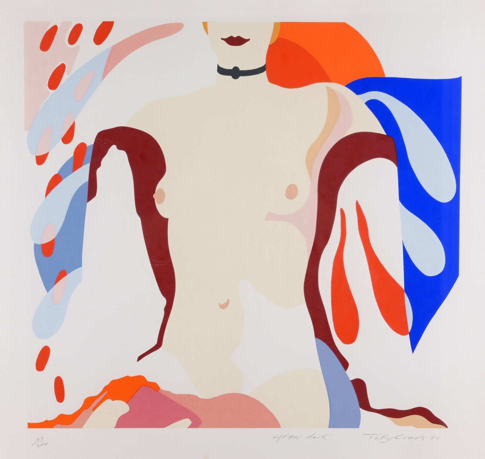 Tully Cook - "After Dark": Tully Cook (British, B. 1938) "After Dark" Serigraph on Paper. Pencil signed, dated ('80), titled and numbered (187/200) lower margin. Image Size: 18.75 x 19.75 in. Overall Framed Size: 30 x 30.5 in. 