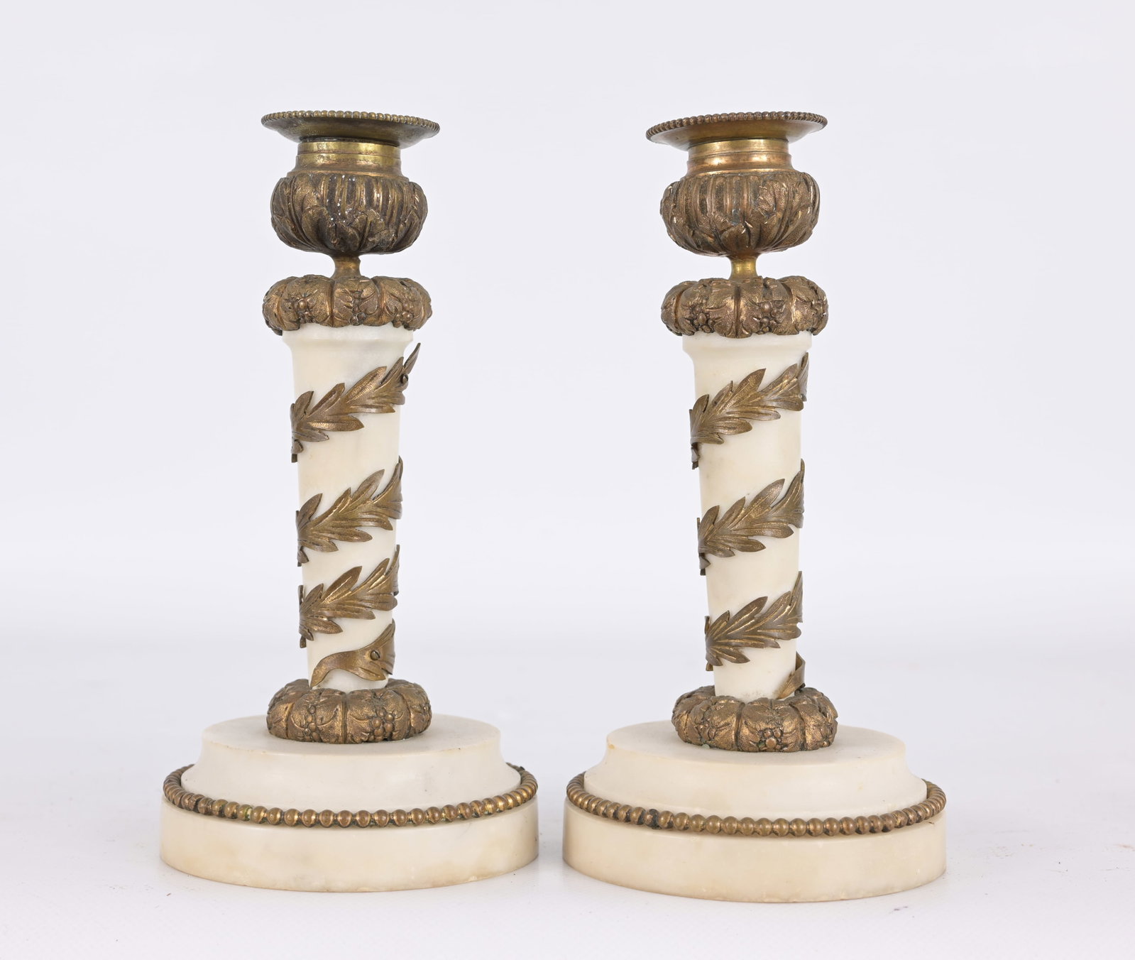 Antique French Marble/Gilt Bronze Candlesticks (1 of 6)
