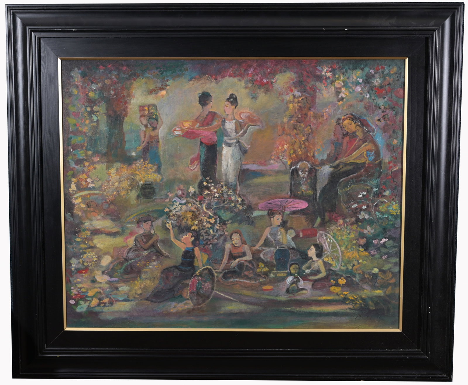 Tran Dinh Phuong (Vietnamese, Born 1962): Tran Dinh Phuong (Vietnamese, Born 1962) Oil on Canvas. Signed lower right. Sight Size: 31.5 x 39 in. Overall Framed Size: 44 x 51 in.