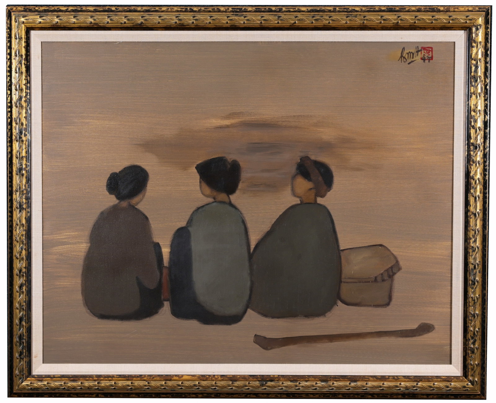 Nguyen Thanh Binh (Vietnam, Born 1954): Nguyen Thanh Binh (Vietnam, Born 1954) Oil on Canvas. Signed and dated ('97) upper right. Sight Size: 29 x 36.5 in. Overall Framed Size: 35 x 43 in.
