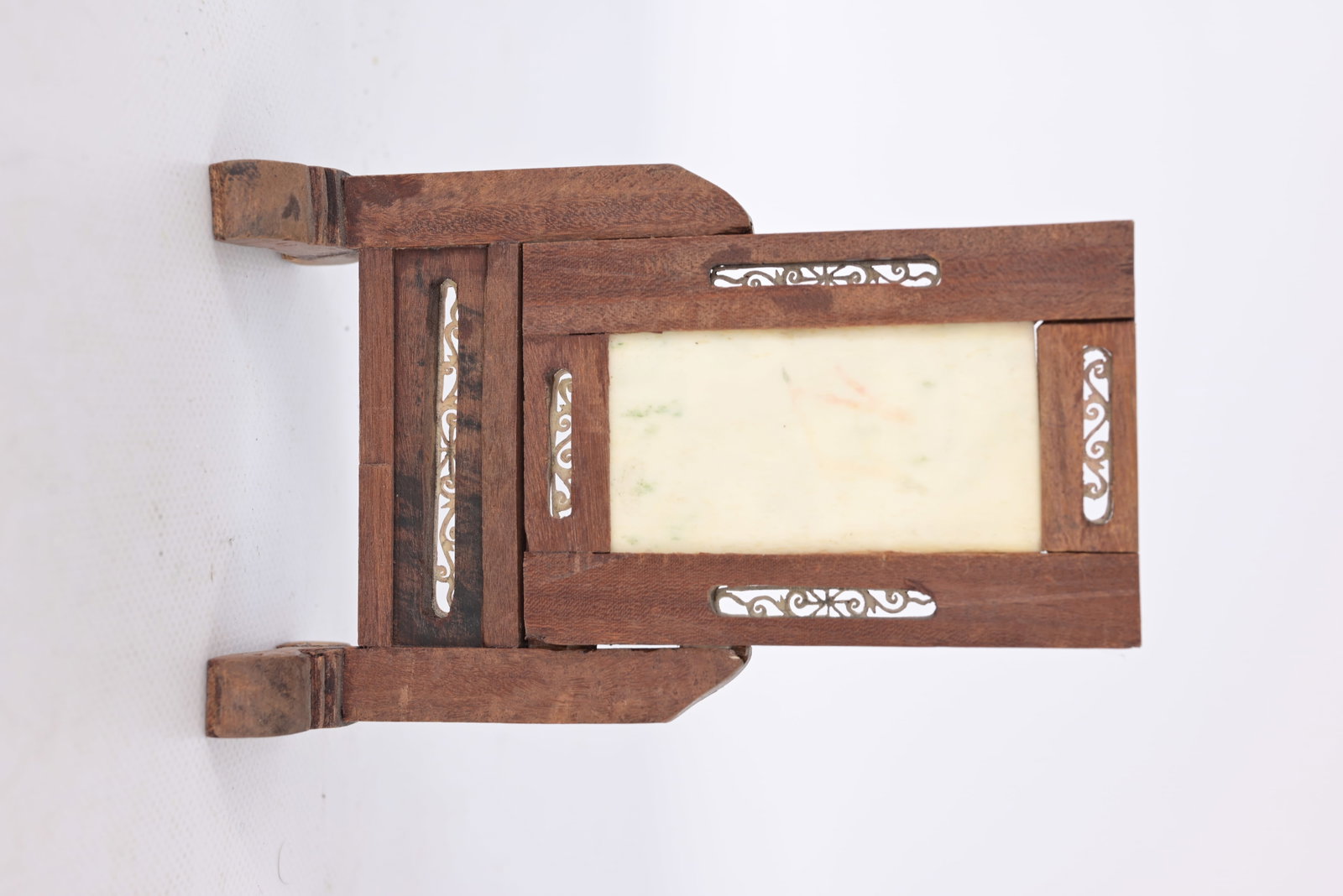 Miniature Chinese Painted Bone Table Screen - 4