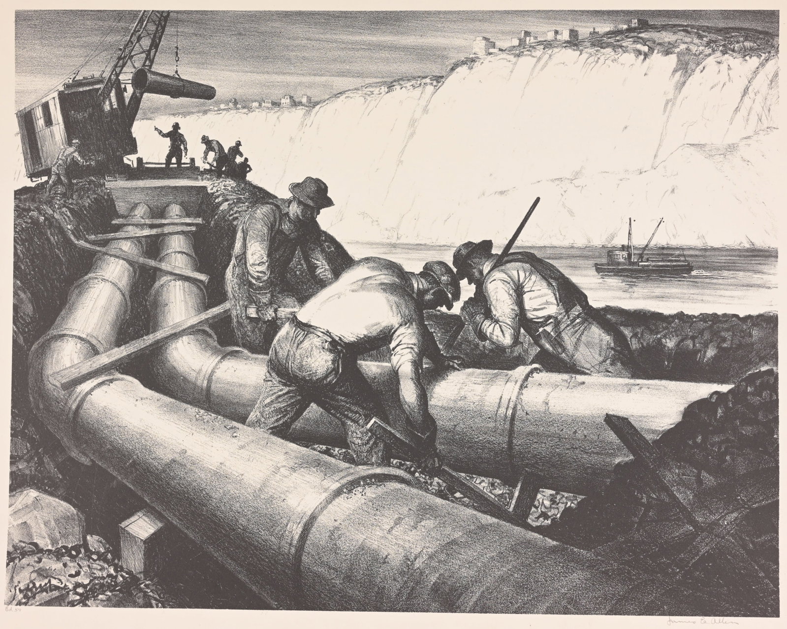 James E Allen (1894 - 1964) "Pipe Layers" - 1937 (1 of 8)