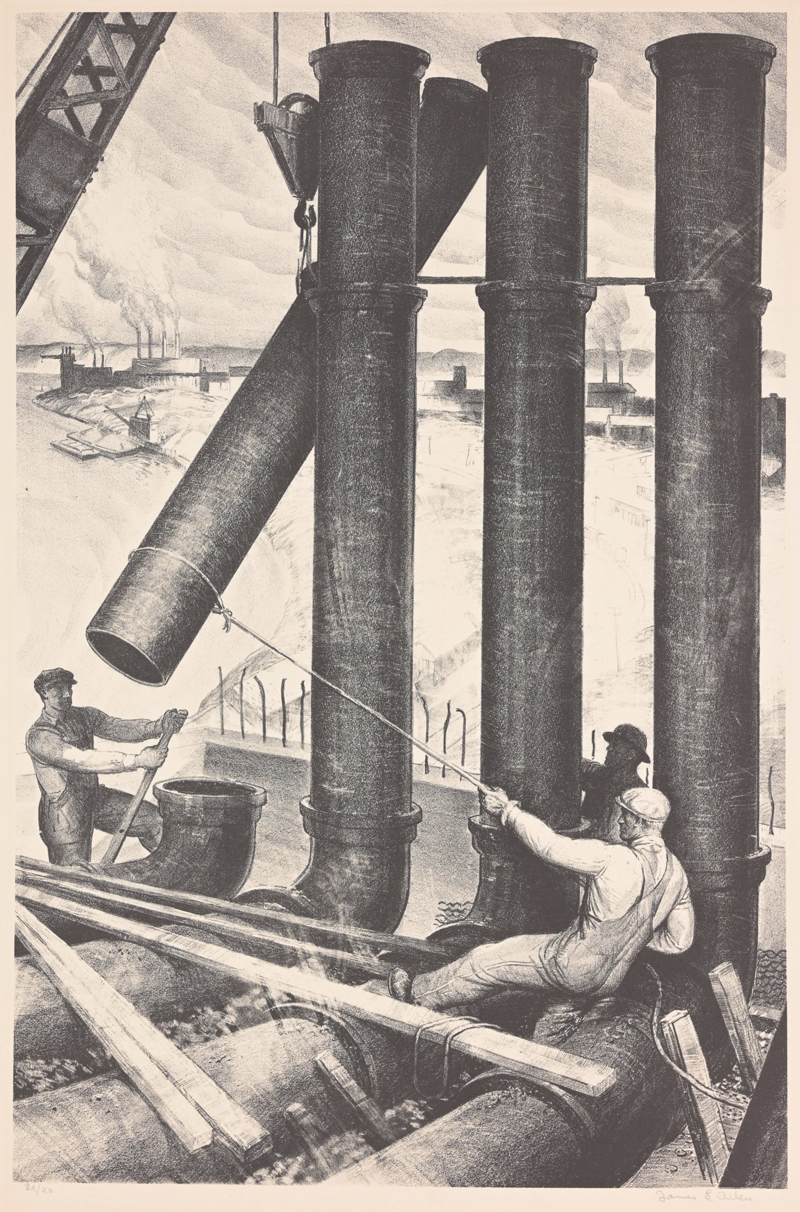 James E Allen (1894 - 1964) "Standing Pipe" - 1937 (1 of 10)