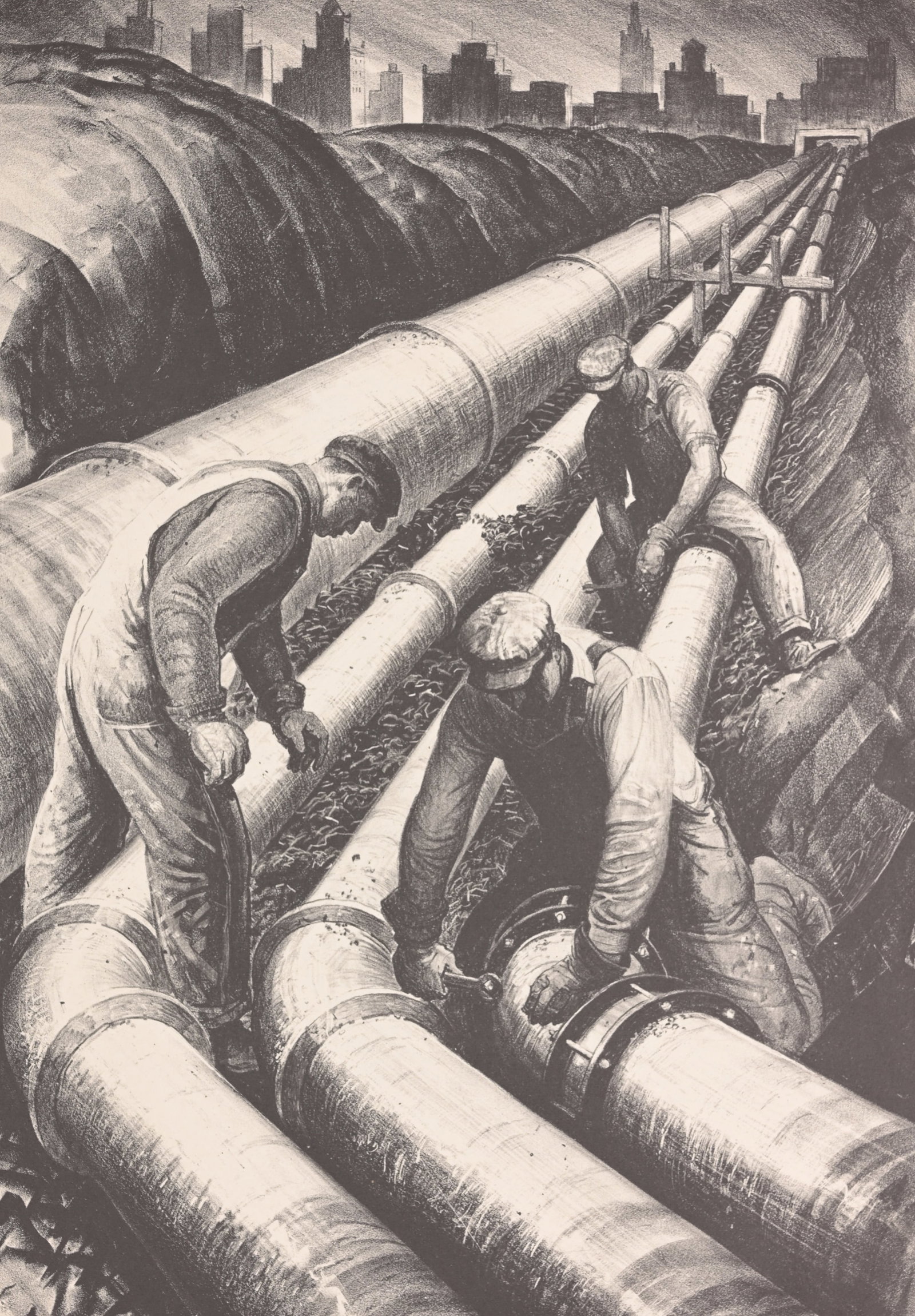James E Allen (1894 - 1964) "Three Pipe Line" (1 of 7)