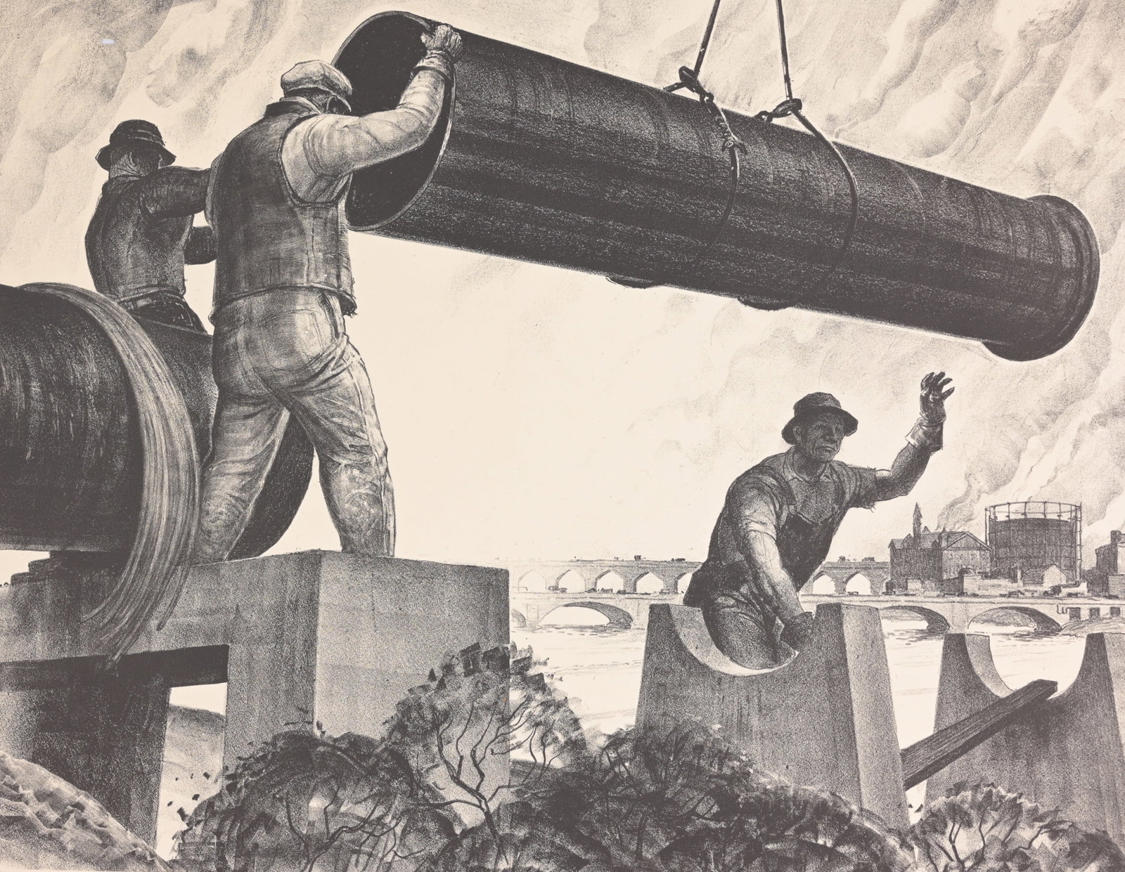 James E Allen (1894 - 1964) "The Aquaduct" (1 of 9)